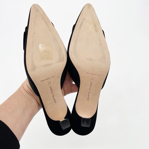 Manolo Blahnik Black Mules with Buckle.  Like new. - Picture 9 of 10